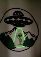 Load image into Gallery viewer, Peace Sign Alien Abduction Glow-in-the-Dark FREE SHIPPING!
